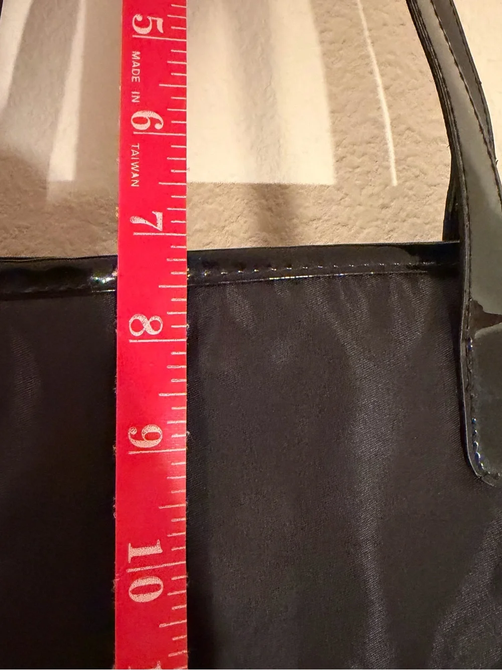 Saks Fifth Avenue Black Nylon Tote with Patent Trim